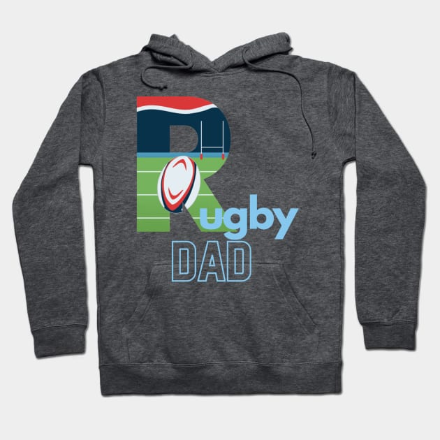 Rugby dad Hoodie by Sport-tees by Marino's